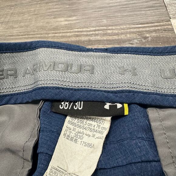 Under Armour Blue Mens 38x30 Loose Fit Flat Front Performance Golf Golfer Pants - Picture 4 of 13